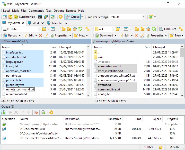 WinSCP: WinSCP 6.1 Commander interface